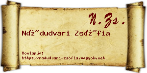 Nádudvari Zsófia névjegykártya
