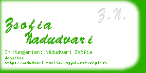zsofia nadudvari business card