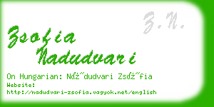 zsofia nadudvari business card